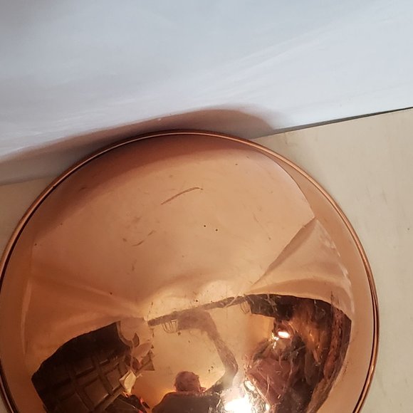 Vintage Copper Mixing Bowl Round Bottom 10 Inches Made In Korea Rolled Edge - Picture 8 of 11